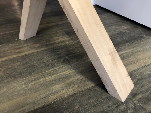 2er Set Tischgestell Holz Eiche, Holzuntergestell für Tische, Breite 78 cm
