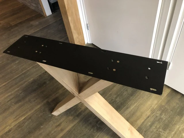 2er Set Tischgestell Holz Eiche, Holzuntergestell für Tische, Breite 78 cm