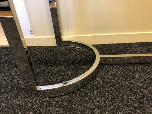 Konsole verchromtes Gestell, Wandtisch verchromt Glasplatte, Konsole Glas verchromt