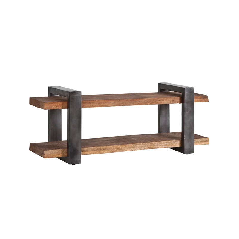 TV Regal grau-Naturholz, Lowboard Industrie, Fernsehschrank Industriedesign grau, Breite 150 cm