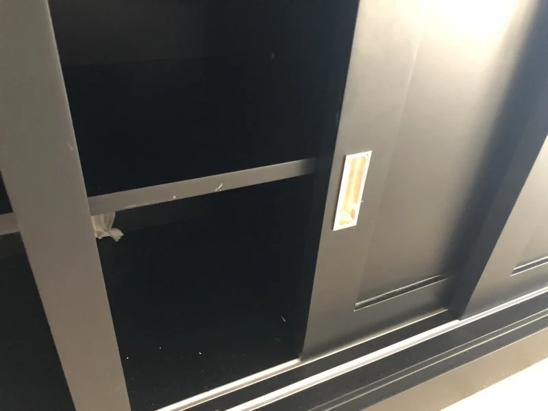 Bücherschrank schwarz - verchromt, Wohnzimmerschrank schwarz- Silber, Breite 219