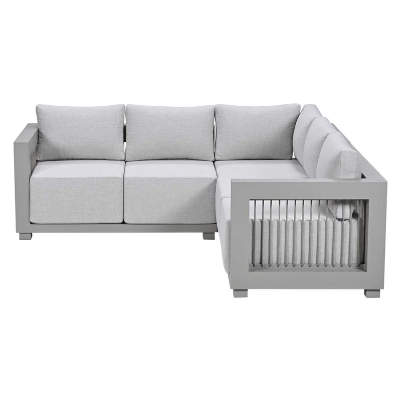 Gartenlounge taupe, Lounge taupe, Garteneckbank taupe, Sitzgruppe Aluminium taupe