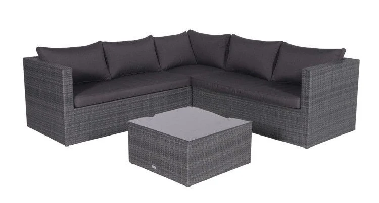 Loungesofa grau 4-teilig, Gartenecksofa grau, Eck-Gartensofa grau, Maße 211x211 cm (Ausverkauft)