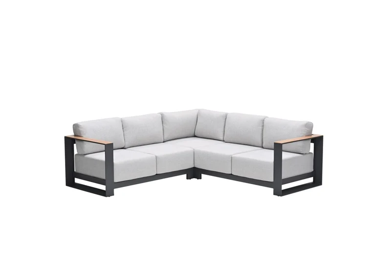 Gartenlounge anthrazit, Garten Sitzecke anthrazit, Garten-Gruppensitzbank anthrazit, Sitzgruppe Aluminium anthrazit