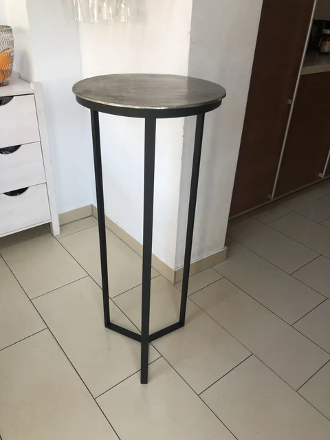 Dekosäule schwarz Metall, Säule Metall schwarz, Beistelltisch rund Metall, Durchmesser 40 cm