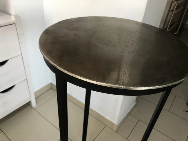 Dekosäule schwarz Metall, Säule Metall schwarz, Beistelltisch rund Metall, Durchmesser 40 cm