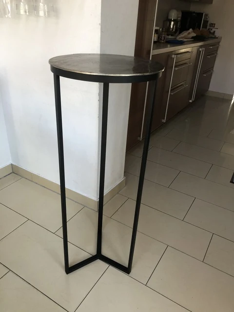 Dekosäule schwarz Metall, Säule Metall schwarz, Beistelltisch rund Metall, Durchmesser 40 cm