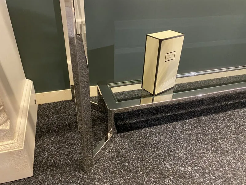 Konsole verchromt Glasplatte, Wandtisch Silber, Konsole Metall Glas, Breite 160 cm