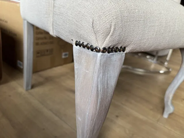 Stuhl gepolstert Landhausstil, Stuhl Chesterfield Farbe Sand