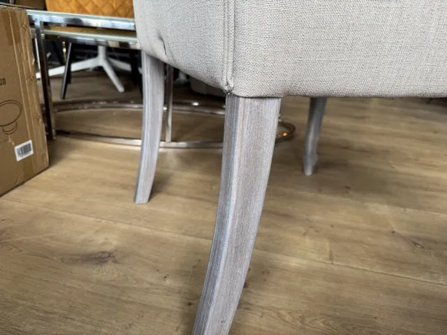 Stuhl gepolstert Landhausstil, Stuhl Chesterfield Farbe Sand