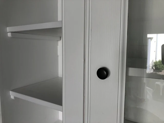 Vitrine weiß, Geschirrschrank grau Landhausstil, Vitrine weiß Landhaus, Buffetschrank weiß, Breite 190 cm
