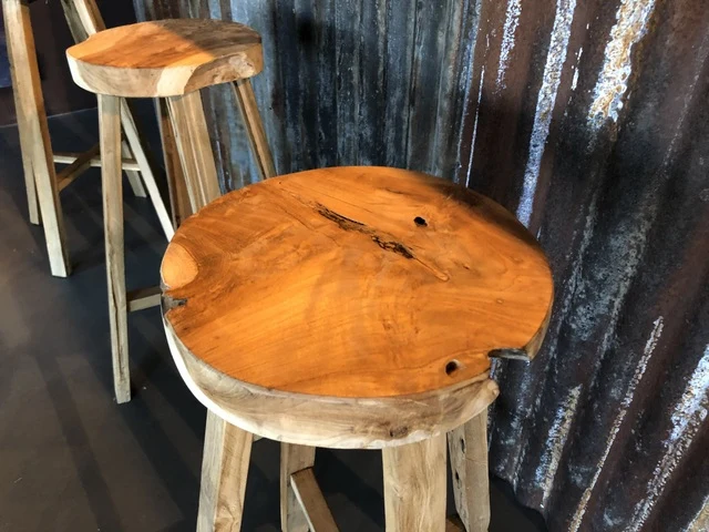 Barhocker Massivholz, Holz Barhocker, Sitzhöhe 75 cm