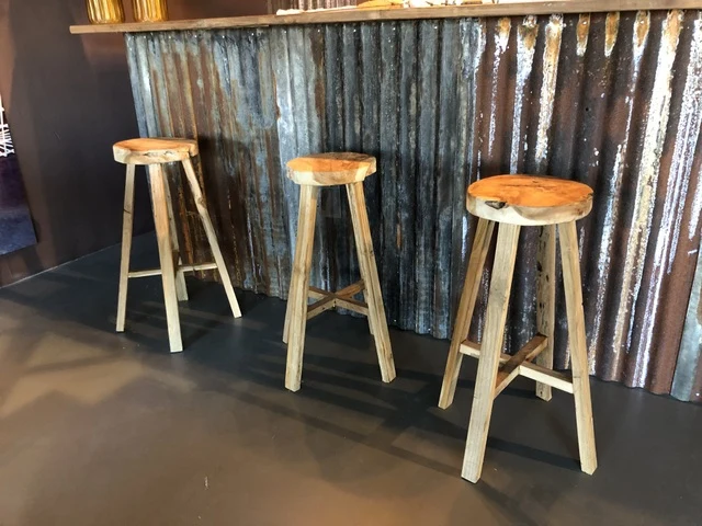 Barhocker Massivholz, Holz Barhocker, Sitzhöhe 75 cm