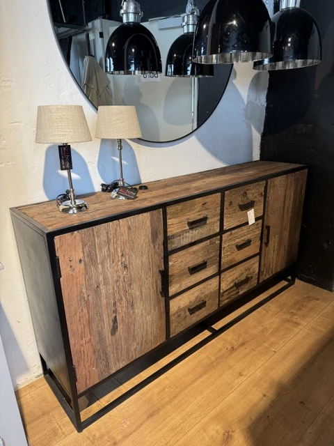 Sideboard Industriedesign, Sideboard Metall-Gestell, Schrank Industrie, Breite 180 cm