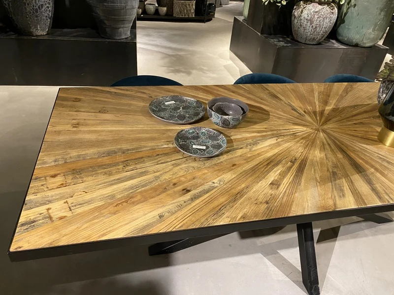 Esstisch schwarz Metallgestell, Tisch schwarz Metall, Länge 240 cm