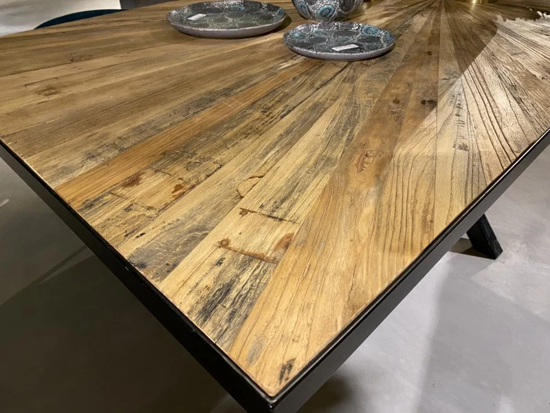 Esstisch schwarz Metallgestell, Tisch schwarz Metall, Länge 240 cm