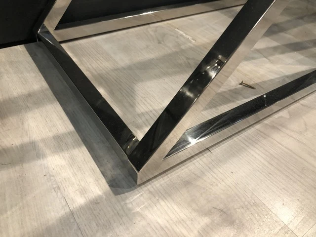 Konsole Silber, Glas Konsole verchromt, Sideboard Silber Glas Metall, Breite 120 cm