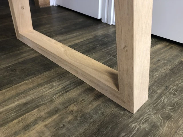 2er Set Tischgestell Holz Eiche, Holzuntergestell für Tische, Breite 94 cm
