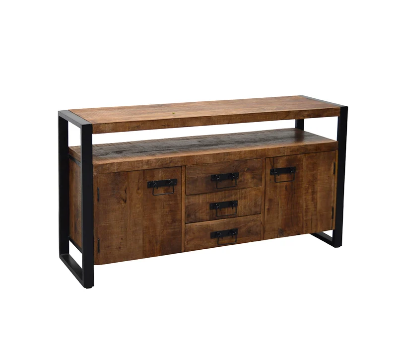 Sideboard Industriedesign, Anrichte Metall Holz, Breite 145 cm
