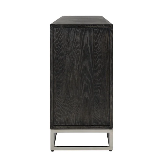 Sideboard schwarz, Anrichte verchromt schwarz, Sideboard schwarz, Breite 225 cm (Ausverkauft)