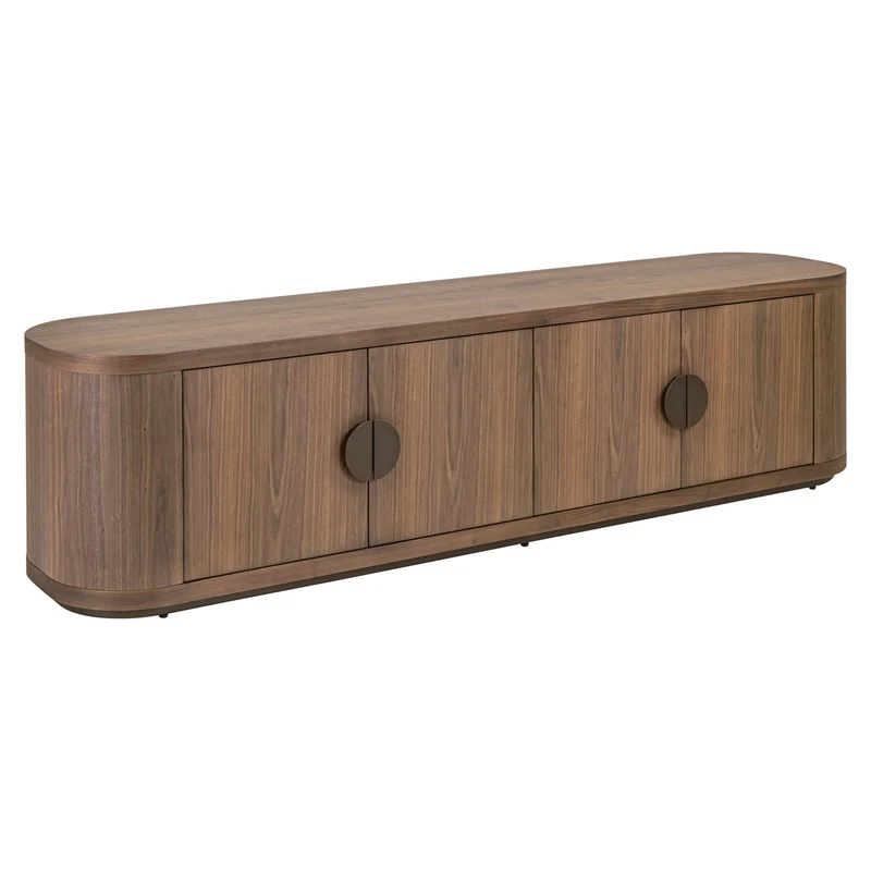 TV Schrank braun Fernsehschrank oval braun, Lowboard braun, Breite 200 cm