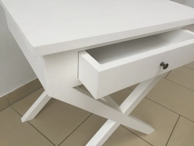 Nachttisch weiß, Beistelltisch weiß Landhausstil, Beistelltisch Holz, Maße 55 x 45 cm