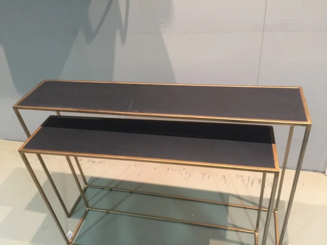 Konsole Gold Metall, Wandtisch Gold, 2er Set Konsole Metall, Breite 120 cm