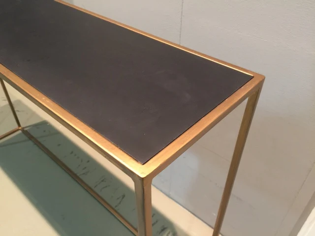 Konsole Gold Metall, Wandtisch Gold, 2er Set Konsole Metall, Breite 120 cm