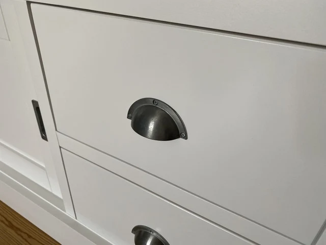 TV Schrank weiß Landhaus , Lowboard weiß mit Schiebetüren, Breite 200 cm