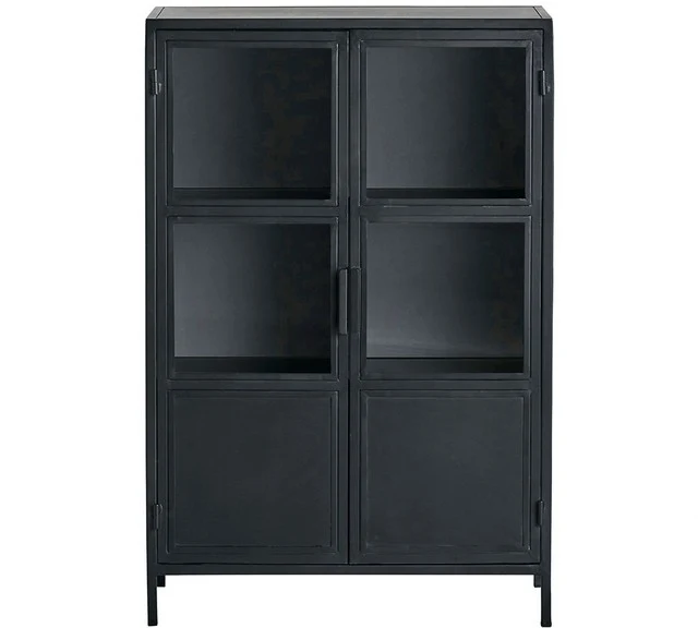 Metallschrank schwarz, Schrank schwarz Industriedesign, Breite 80 cm