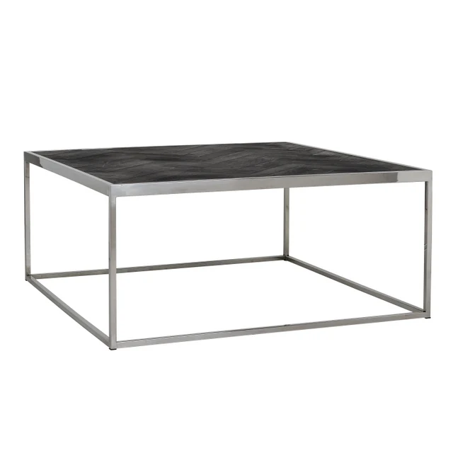 Couchtisch schwarz, Tisch verchromt schwarz, Couchtisch verchromt schwarz, Breite 90 cm