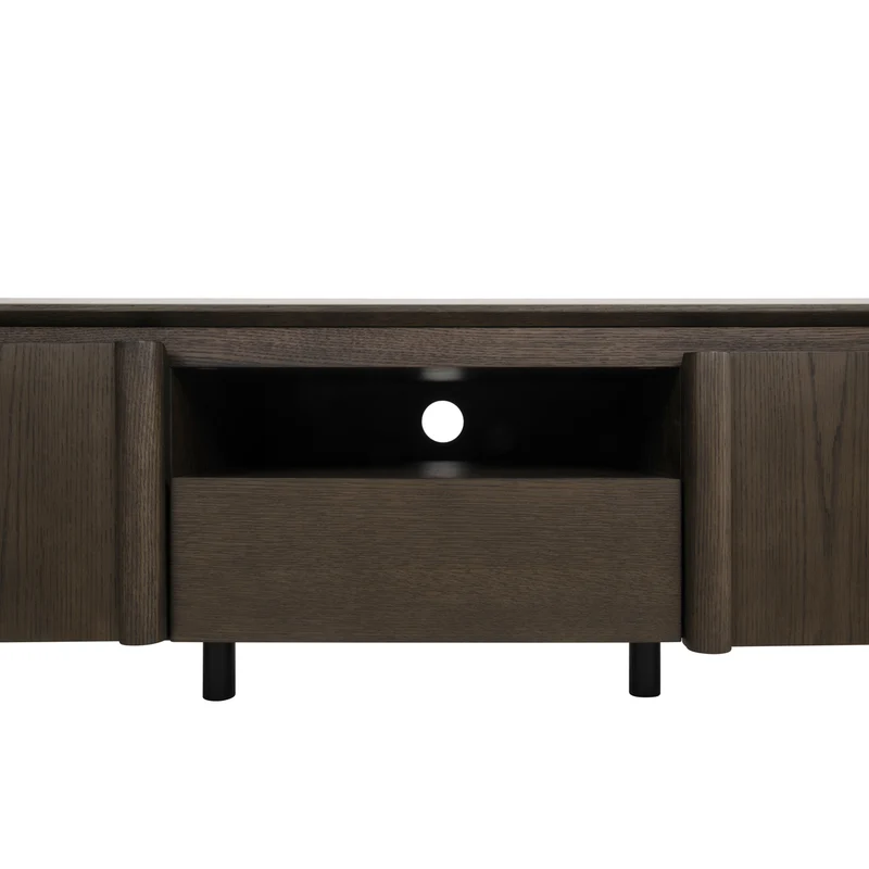 Fernsehschrank braun oval, TV Schrank Keramik braun, Lowboard braun, Breite 220 cm