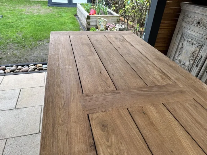 Gartentisch Landhaus, Esstisch Massivholz, Tisch Holz massiv, Länge 250 cm