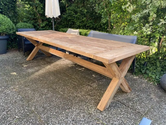 Gartentisch Teakholz Landhaus , Esstisch Massivholz, Tisch Holz massiv, Länge 300 cm