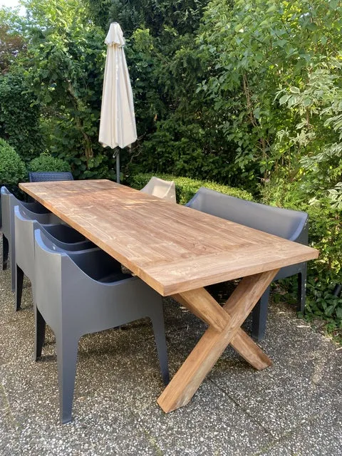 Gartentisch Teakholz Landhaus , Esstisch Massivholz, Tisch Holz massiv, Länge 300 cm