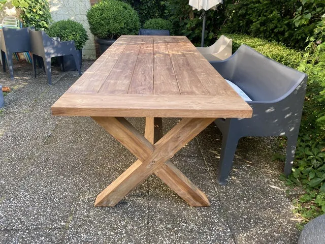 Gartentisch Landhaus , Esstisch Massivholz, Tisch Holz massiv, Länge 240 cm