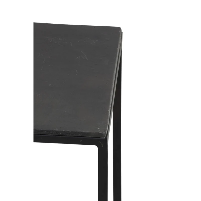 Säule schwarz Metall 2er Set, Dekosäule schwarz Metall, Beistelltisch Metall schwarz, Höhe 100 cm