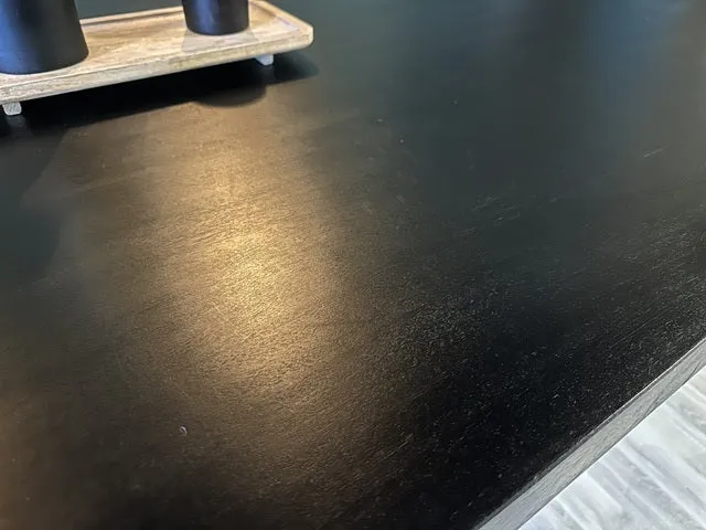 Schwarzer Tisch, Esstisch schwarz Industriedesign, Tisch schwarz Metall Holz, Länge 240 cm