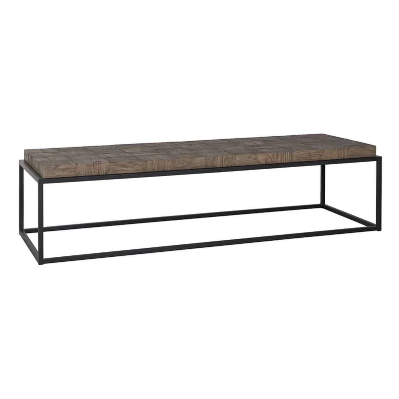 Couchtisch braun, Tisch Holz Metall, Couchtisch Metallgestell, Breite 160 cm