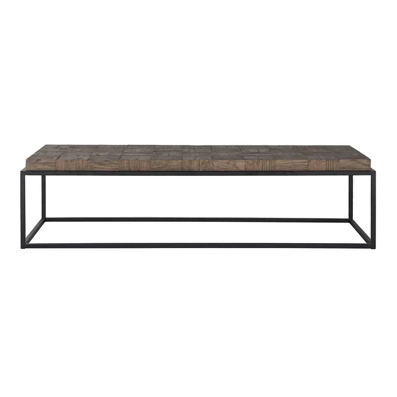 Couchtisch braun, Tisch Holz Metall, Couchtisch Metallgestell, Breite 160 cm