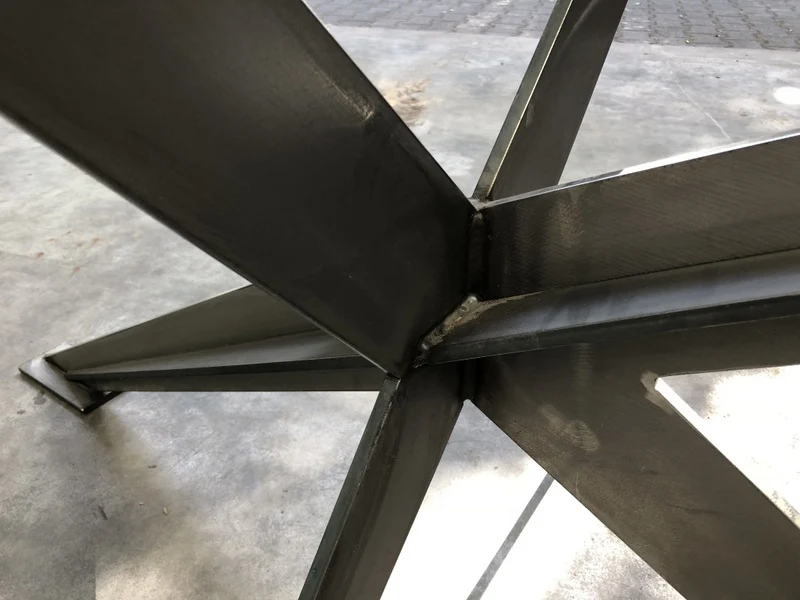 Tischgestell grau Metall, Tischbeine Metall unbehandelt, Metall-Tischgestell grau, Höhe 73 cm