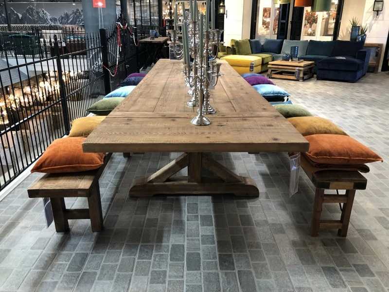 Esstisch Landhausstil, Tisch Massivholz Landhaus, Länge 350-450 cm