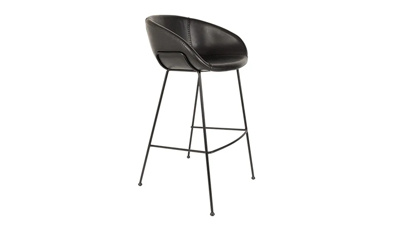 Barstuhl gepolstert Metall-Gestell, Barstuhl schwarz, Sitzhöhe 76 cm