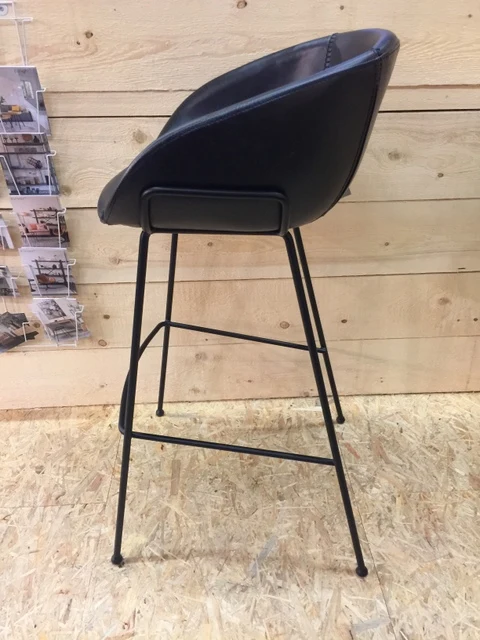 Barstuhl gepolstert Metall-Gestell, Barstuhl schwarz, Sitzhöhe 76 cm