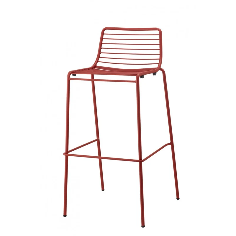 Metall Barstuhl rot, Barhocker rot Metall, Barstuhl stapelbar Metall, Sitzhöhe 75 cm