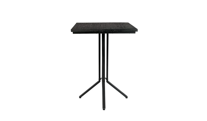 Bartisch quadratisch Metall, Bartisch schwarz Industriedesign Metall-Gestell, Höhe 110 cm