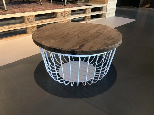 Couchtisch weiß, runder Couchtisch weiß, Durchmesser 60 cm