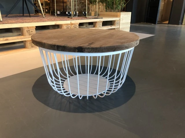 Couchtisch weiß, runder Couchtisch weiß, Durchmesser 60 cm