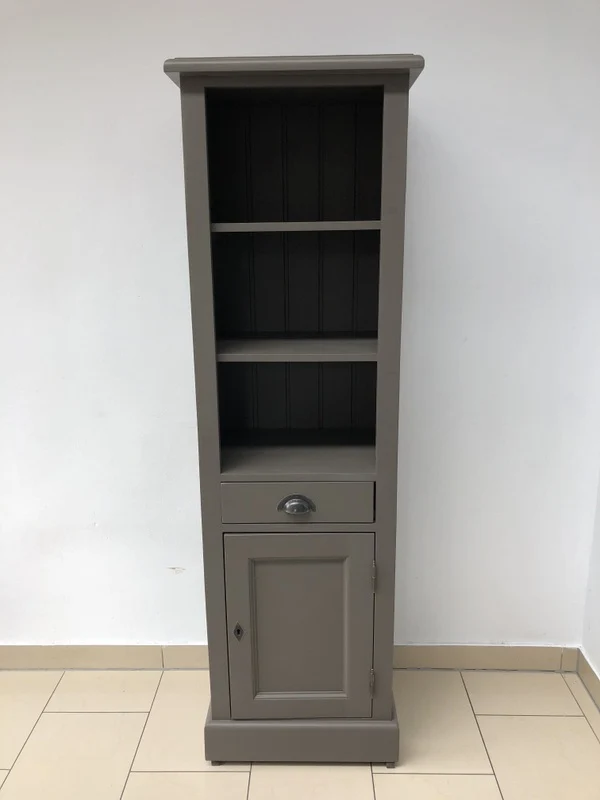 Badezimmerschrank anthrazit Landhausstil, Regal anthrazit Landhaus, Schrank anthrazit, Breite 49 cm