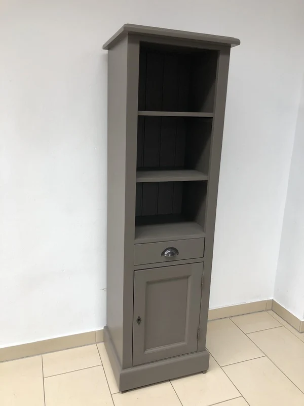 Badezimmerschrank anthrazit Landhausstil, Regal anthrazit Landhaus, Schrank anthrazit, Breite 49 cm